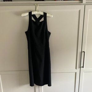 THEORY Black Criss Cross Midi Dress